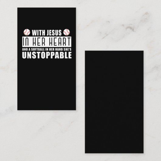 ソフトボール選手の少女イエス宗教娘 名刺 (正面/裏面)