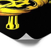 ソフトボール選手の怖いカボチャの衣装ハロウィン ポスター (角)