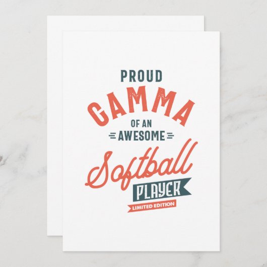 ソフトボール選手の母の日のGifの女性ガンマ サンキューカード (正面/裏面)