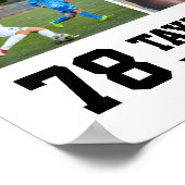 ソフトボール選手シニアナイトスポーツ写真コラージュ ポスター (角)