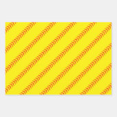 ソフトボール選手チームパーティー3マッチングギフト ラッピングペーパーシート (正面2)