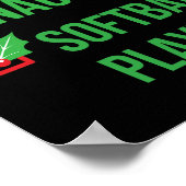 ソフトボール選手パジャマおもしろいクリスマスプレゼント ポスター (角)