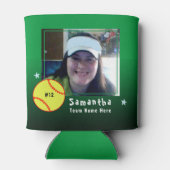 ソフトボール選手ワンフォトスピリットグリーン 缶クーラー (裏面)