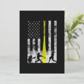 ソフトボール選手付きのソフトボールフラグ サンキューカード (スタンド正面)