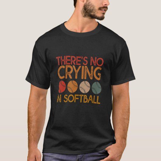 ソフトボール選手Desに泣き叫びはない Tシャツ (正面)