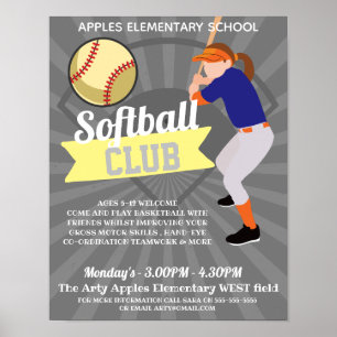 ソフトボール部大会学校スポーツ ポスター