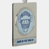 ソフトボール野球捕手マスクバナーオーナメント シルバープレートバナーオーナメント (右)