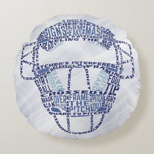 ソフトボール野球捕手用マスクピロー ラウンドクッション (正面)
