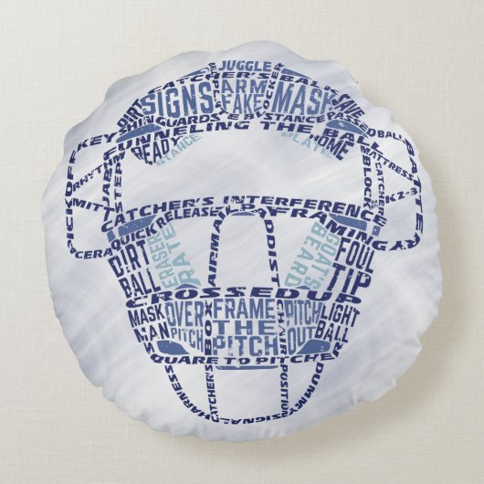 ソフトボール野球捕手用マスクピロー ラウンドクッション (裏面)