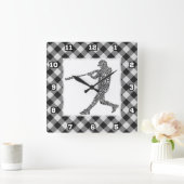 ソフトボール野球選手ワードアート スクエア壁時計 (ホーム)