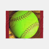 ソフトボール黄色く速いピッチのフリースブランケット、30" x40 " フリースブランケット (正面(横))