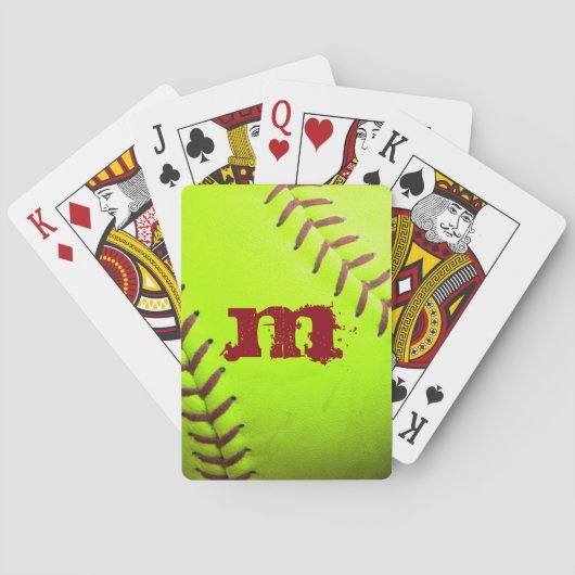 ソフトボール黄色く速いピッチ8Uのトランプのポーカーのトランプ トランプ (裏面)
