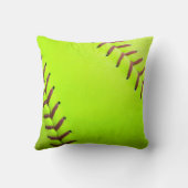 ソフトボール黄色く速いピッチ8Uの投球のソファの枕 クッション (裏面)