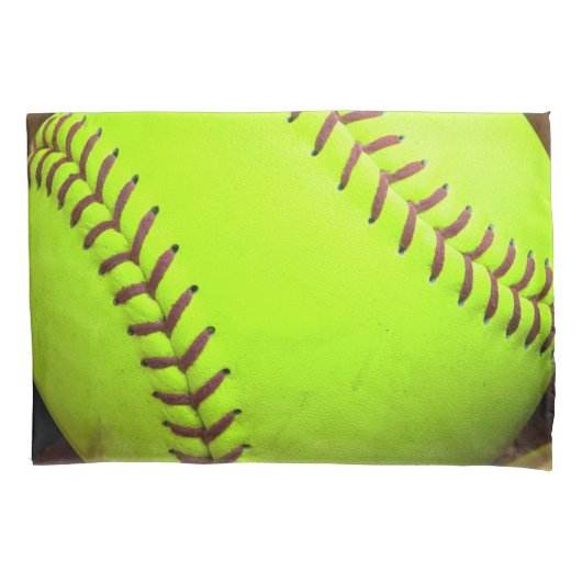 ソフトボール黄色く速いピッチ8U 10U 12Uの枕カバー 枕カバー (正面)