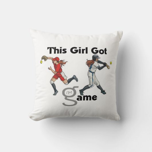 ソフトボール2は枕味方しました クッション (正面)