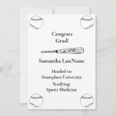 ソフトボール3フォトコラージホワイト卒業 案内状 (裏面)