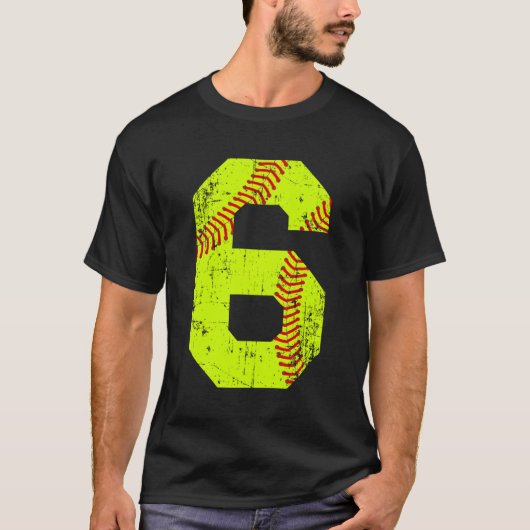 ソフトボール6ジャージー番号 Tシャツ (正面)
