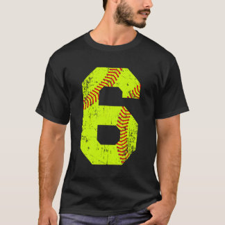 ソフトボール6ジャージー番号 Tシャツ