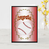 ソフトボール – おめでとう! カード (黄色い花)