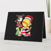 ソフトボール クリスマス サンタ ハット ティーン 女子 女性が好き カード (裏面)
