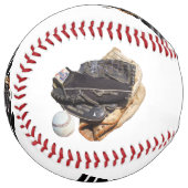 ソフトボール グローブ ロゴとボール, 白いソフトボール (正面左)