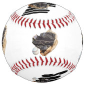 ソフトボール グローブ ロゴとボール, 白いソフトボール (正面)