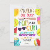 ソフトボール サマー パーティー 招待状 (正面)