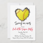 ソフトボール シーズン終了パーティー招待状 招待状 (正面)