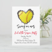 ソフトボール シーズン終了パーティー招待状 招待状 (スタンド正面)