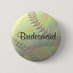 ソフトボール·スポーツ結婚のテーマ結婚式 缶バッジ