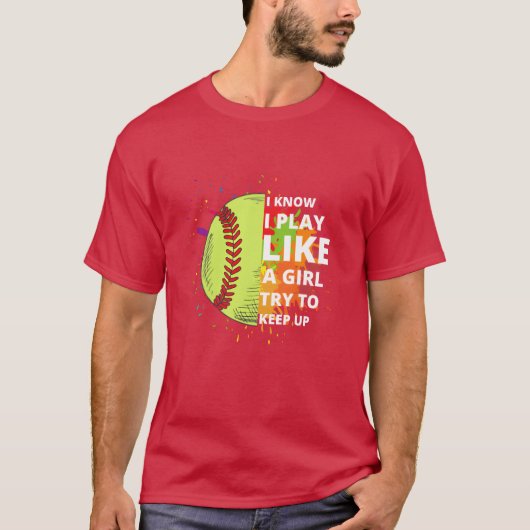 ソフトボール スポーツ かわいい ソフトボール選手 スポーツ ファッション Tシャツ (正面)