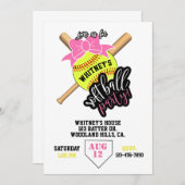 ソフトボール、ソフトボールパーティー、野球テーマ、女子 (正面/裏面)