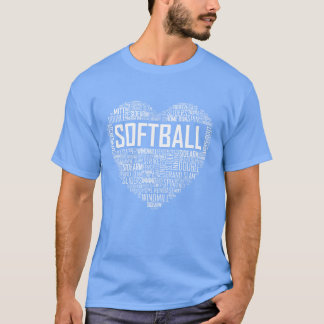 ソフトボール ハート 愛 ヴィンテージ Tシャツ