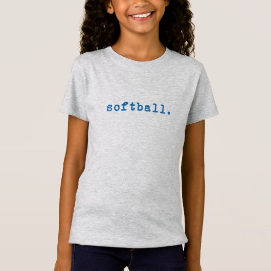 ソフトボール. – ブルー文字Tシャツ Tシャツ (正面)
