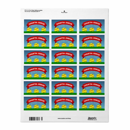 ソフトボール ラベル (フルシート)