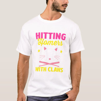 ソフトボール 猫好き ピッチャー ソフトボール キャッチャー バット バ Tシャツ