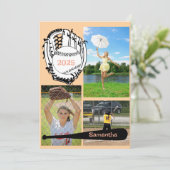 ソフトボール/野球3フォトコラージピーチ 案内状 (スタンド正面)