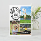 ソフトボール/野球3フォトコラージホワイト 案内状 (スタンド正面)