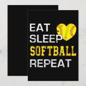 ソフトボール 食う 眠る ソフトボール 繰り返す 招待状 (正面/裏面)