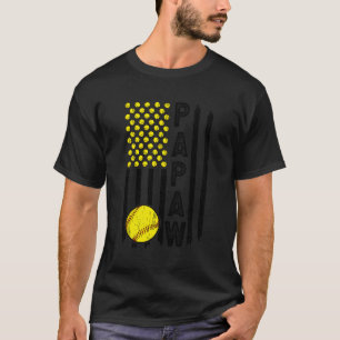 ソフトボールPapaw Grandpa Usフラッグソフトボール選手Pap Tシャツ