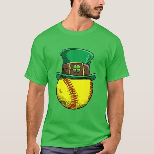 ソフトボールSt patricks dayボールレプレシャンハットキャッチ Tシャツ (正面)