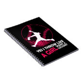 ソフトボールYes女の子のように投げるSoftball Girl Sof ノートブック (右側)