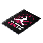 ソフトボールYes女の子のように投げるSoftball Girl Sof ノートブック (左側)