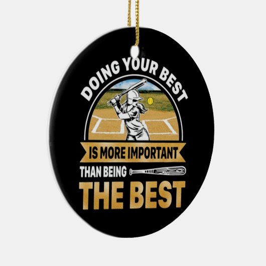 ソフトボー最高のル セラミックオーナメント (右)