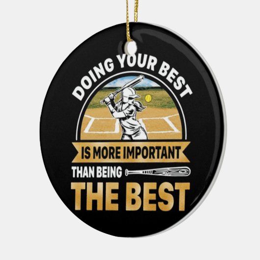 ソフトボー最高のル セラミックオーナメント (左)