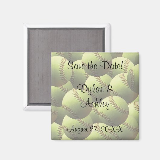 ソフトボー結婚ルスポーツのテーマデートを守れ！ マグネット (正面/裏面)