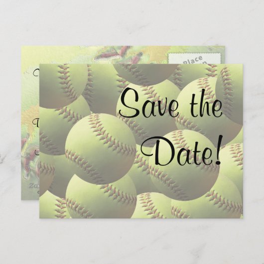 ソフトボー結婚ルスポーツのテーマデートを守れ! 案内ポストカード (正面/裏面)
