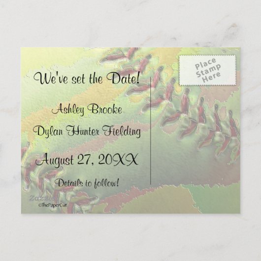 ソフトボー結婚ルスポーツのテーマデートを守れ! 案内ポストカード (裏面)