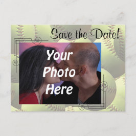ソフトボー結婚ルスポーツのテーマ写真デートを保存！ 案内ポストカード