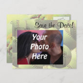 ソフトボー結婚ルスポーツのテーマ写真デートを保存! 案内ポストカード (正面/裏面)